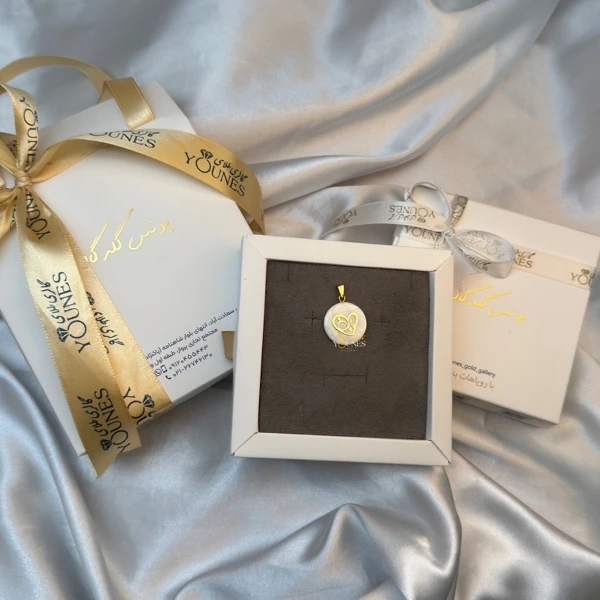 آویز مامان قلب کج سنگ صدفی